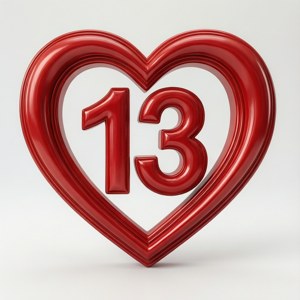 13 in Heart Shape