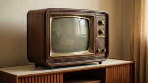 1950s Wooden TV Console
