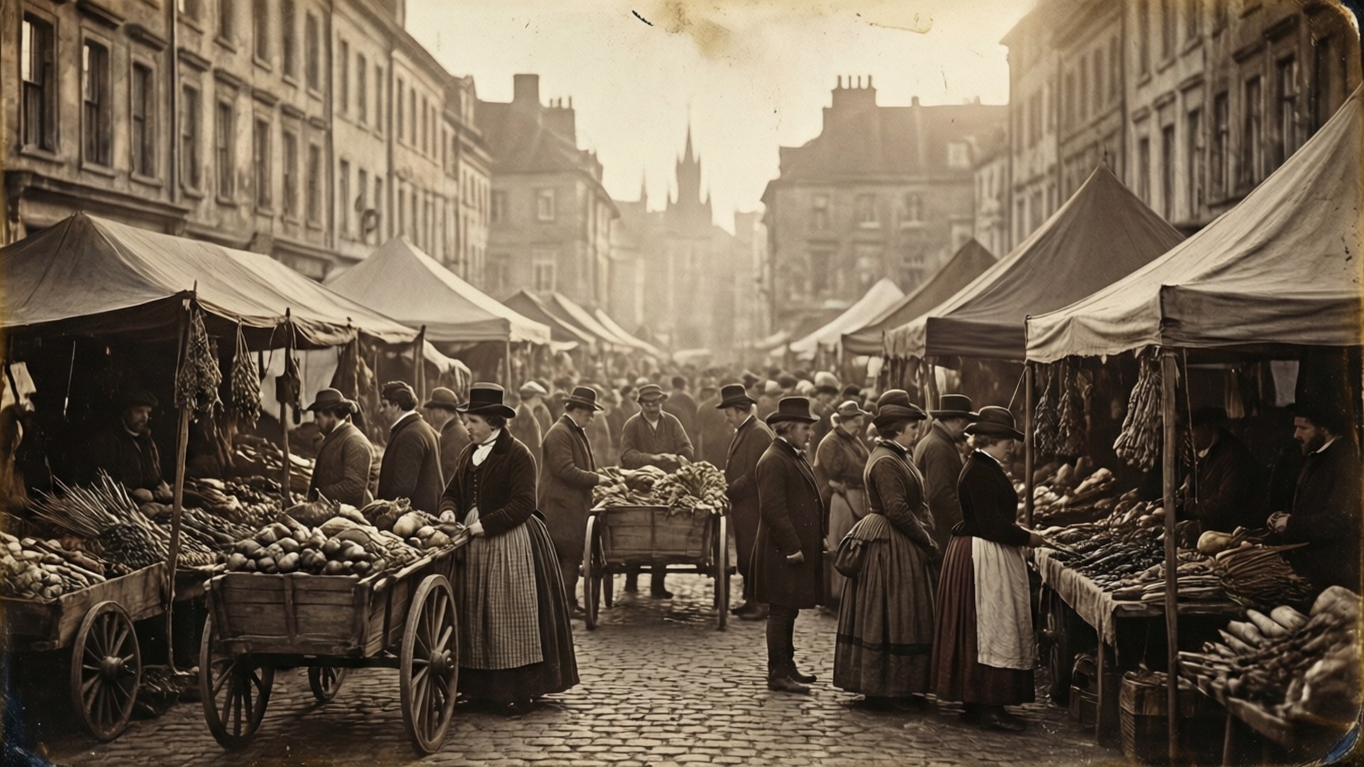 19th Century Market Square by Wallpapers.art Studio