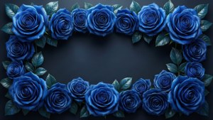 3D Blue Rose Border