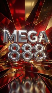 3D Chrome Mega888 Text