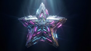 3D Chrome Star Void