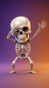3D Cute Dab Skeleton