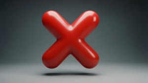 3D Glossy Red X