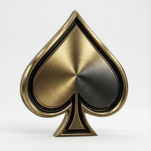 3D Metallic Spades King