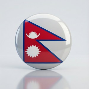 3D Nepal Flag Button