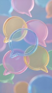 3D Pastel Chat Bubbles