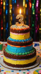 3rd Birthday Cake Candle