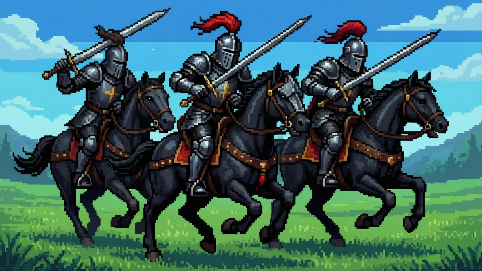 8-Bit Black Knights by Wallpapers.art Studio