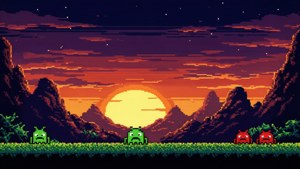 8-bit Landscape Invaders