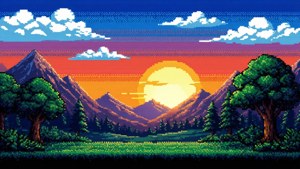 8-Bit Pixel Landscape