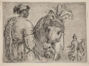 A Black Man Feeding a Horse