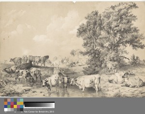 A Herd of Cattle on a Riverbank