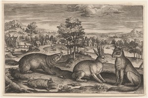 A Mole, a Badger, a Horned Hare and a Fox