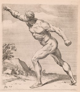 A Nude Fighting Man, side view, turned to left [plate 27]