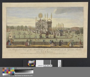 A Perspective View of the Building for the Fireworks in the Green Park, Taken from the Reservoir