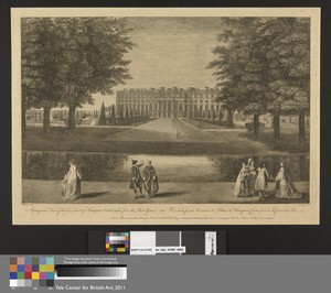 A Perspective view of the East Front of Hampton Court, taken from the Park Gate