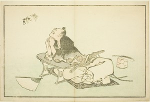 A Philosopher Watching a Pair of Butterflies, from The Picture Book of Realistic Paintings of Hokusai (Hokusai shashin gafu)