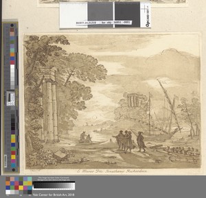 A Sea Port at Sunset with Four Figures