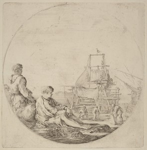 A Seated White Sailor and a Standing Black Sailor
