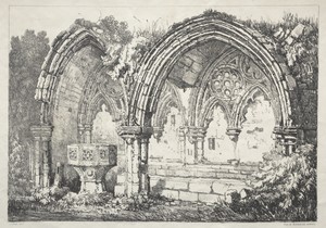 A Series of Ancient Buildings and Rural Cottages in the North of England:  Part of Kirkham Abbey