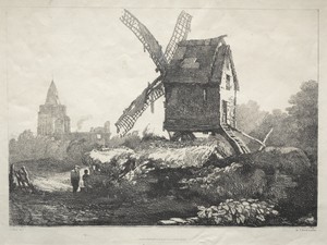 A Series of Ancient Buildings and Rural Cottages in the North of England:  At Crowland, Windmill