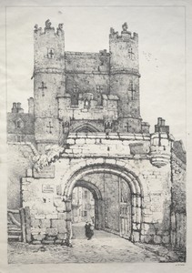 A Series of Ancient Buildings and Rural Cottages in the North of England:  At York, Medieval Gate