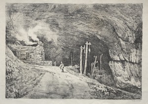 A Series of Ancient Buildings and Rural Cottages in the North of England:  Peak Cavern