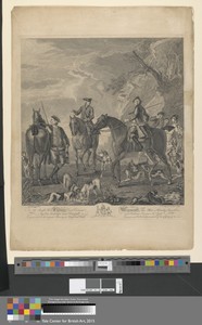 A set of seven, untitled, each dedicated: To the Right Hon'ble. Thomas Lord Viscount Weymouth...from the Original Painting in Long Leat Hall. [Riders and hounds resting in a rocky landscape.]
