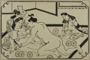 A sheet from a shunga album