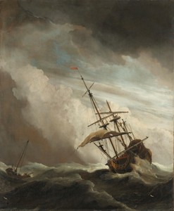 A Ship on the High Seas Caught by a Squall, Known as ‘The Gust’