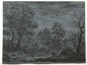 A Small River in the Foreground with a Cow and Goat