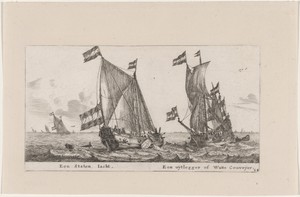 A States Yacht and an "Uijtlegger" or Escort Vessel for the Waddenzee
