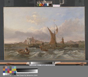 A Thames Barge running downwind off Tilbury Fort