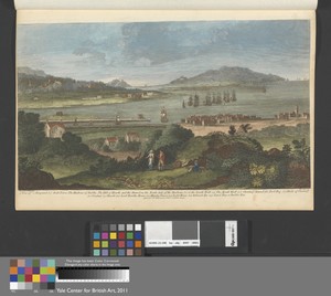 A View of (1) Ringsend (2) Irish Town, The Harbour of Dublin, The Hill of Howth and The Strand on the North Side of the Harbour (3) is the South Wall (4) The North Wall (5) Clontarf Island (6) Pool Beg (7) Sheds of Clontarf (8) Clontarf (9) Howth...