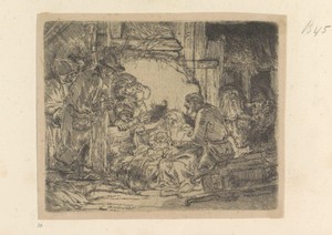 Aanbidding der herders: met de olielamp