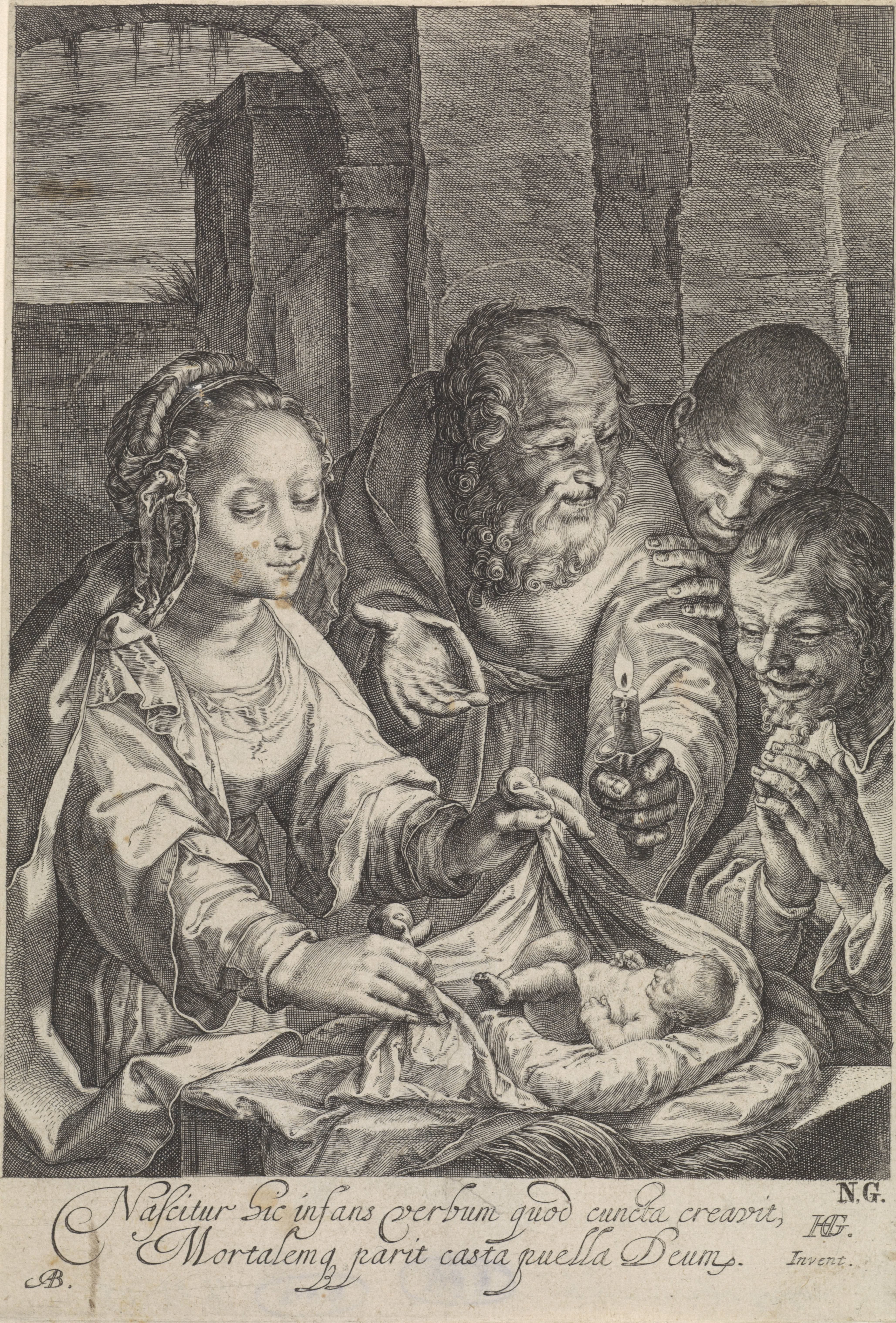Aanbidding door de herders by Abraham Bloteling