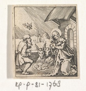Aanbidding van het Christuskind door Maria en Jozef