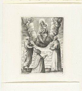 Aanbidding van Maria door een paus, een martelaar en een geestelijke