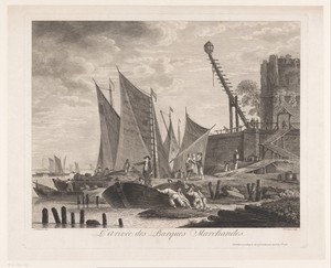 Aankomst van koopmannen in de haven