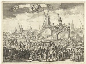 Aankomst van Willem III bij de Westeinderbrug, 1691