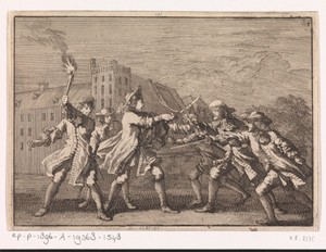 Aanslag op Johan de Witt in Den Haag bij het Binnenhof, 1672