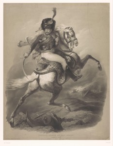 Aanvallende officier te paard