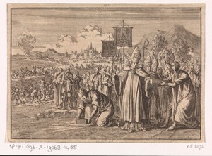 Aartsbisschop van Toulouse legt de eerste steen voor de sluis in het kanaal tussen de Atlantische Oceaan en de Midellandse Zee, 1667
