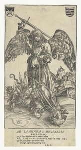 Aartsengel Michaël doodt Satan en weegt een ziel