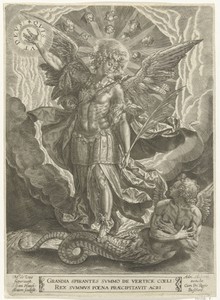 Aartsengel Michaël vertrapt Satan