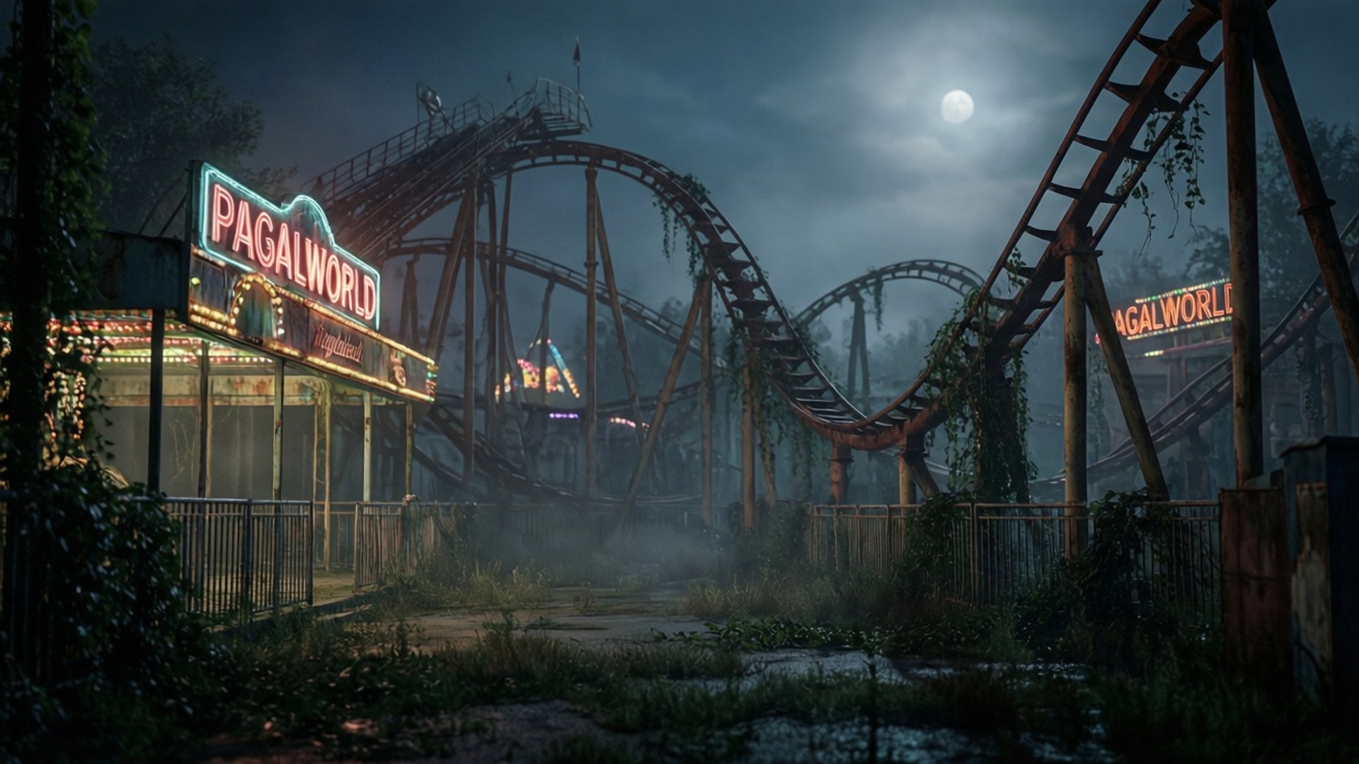 Abandoned Amusement Park by Wallpapers.art Studio
