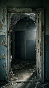 Abandoned Broken Door Frame