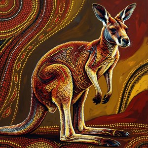 Aboriginal Dot Kangaroo