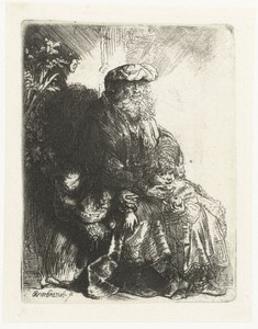 Abraham caressing Isaac